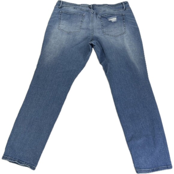 Ava & Viv Plus Size Women's Jeans 20 Light Blue Distressed - Picture 2 of 6